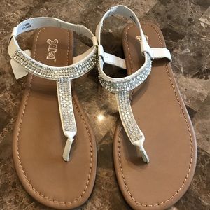 White gem sandals